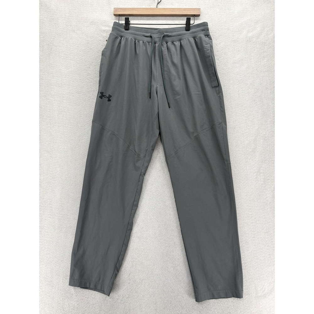 Under Armour UA Vibe Woven Joggers Mens Large Gray Zip Pocket Athletic Gym Sport